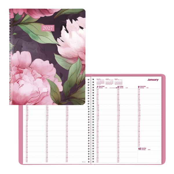 2027 Brownline Essential Weekly Appointment Planner, 11in x 8-1/2in, 100% Recycled, Pink, January To December, CB950G.05, Total Qty 1