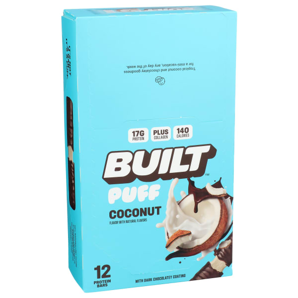 Built Puff Protein Bars, Coconut, 1.41 Oz, Total Qty 12