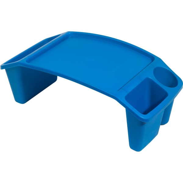 Deflecto Antimicrobial Kids Lap Tray - Supplies, Paper, Book, Pencil, Crayon, Mobile Device, Decoration/Activity - 8.53in Height x 23.35in Width x 12in Depth - Blue - Polypropylene, Plastic - 1 Each