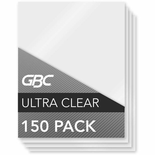 GBC Ultra Clear Thermal Laminating Pouches - Sheet Size Supported: Letter 8.50in Width x 11in Length - Laminating Pouch/Sheet Size: 9in Width x 11.50in Length x 5 mil Thickness - Clear - 150 / Box