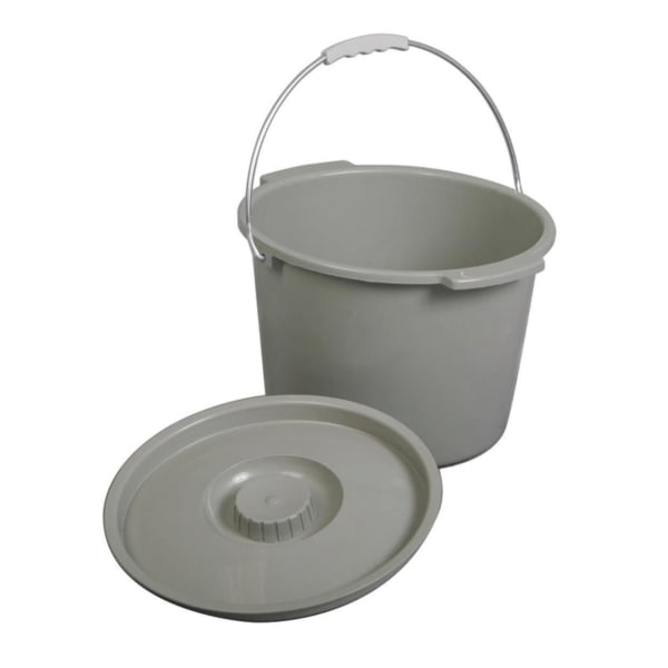 Medline Commode Buckets, Gray, Case Of 6