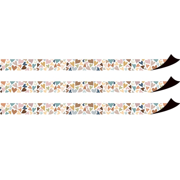 Teacher Created Resources Magnetic Border Packs, 1-1/2in x 24', Everyone is Welcome Hearts, Set Of 3 Packs