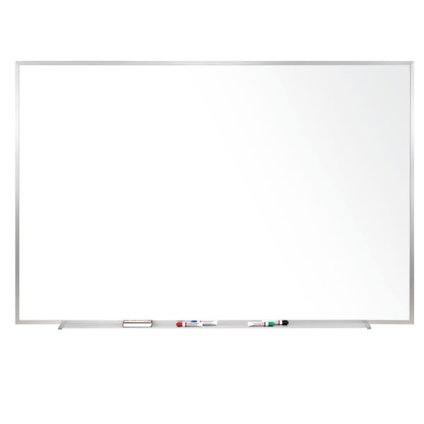 Ghent Magnetic Porcelain Dry-Erase Whiteboard, 48in x 60in, Aluminum Frame With Silver Finish