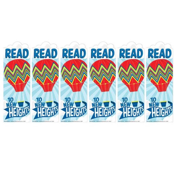 Eureka Bookmarks, 2in x 6in, Hot Air Balloon New Heights, 36 Per Pack, Set Of 6 Packs
