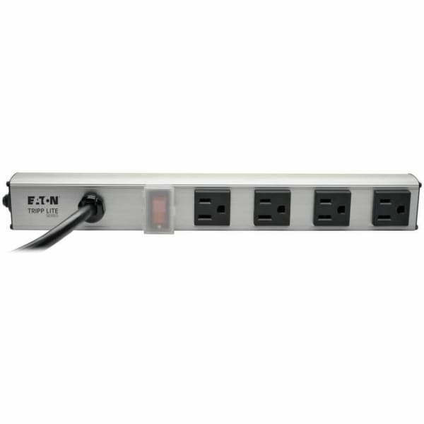 Eaton Tripp Lite Series 4-Outlet Power Strip, 10 ft. Cord, NEMA 5-15P Plug, 12 in. - Power strip (rac - PS120410
