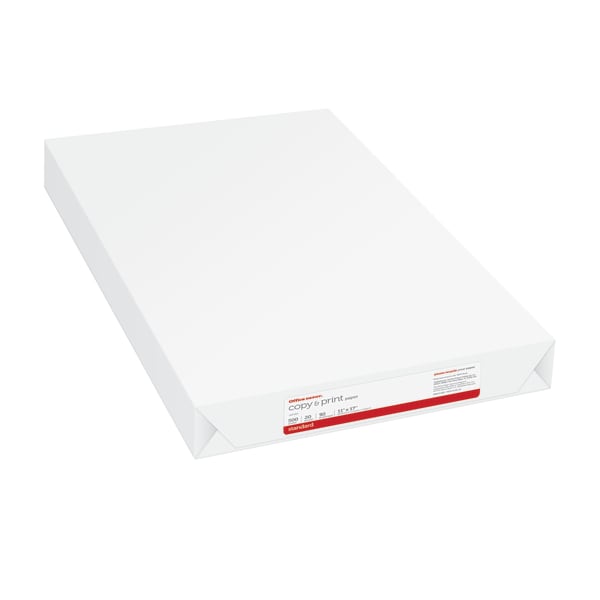 Office Depot Multi-Use Printer & Copy Paper, 1 Ream, White, Ledger (11in x 17in), 500 Sheets Per Ream, 20 Lb, 96 Brightness