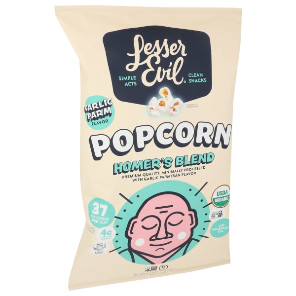 LesserEvil Organic Popcorn, Homers Blend, 4.6 Oz, Total Qty 12
