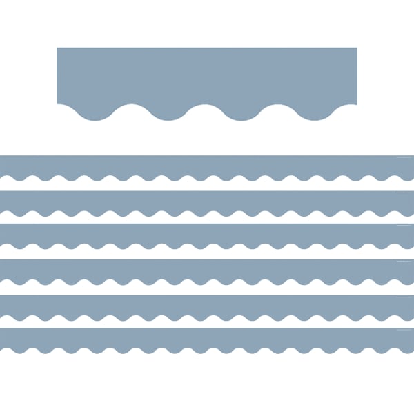 Teacher Created Resources Scalloped Border Trim Packs, 35', Cottage Blue, Set Of 6 Packs