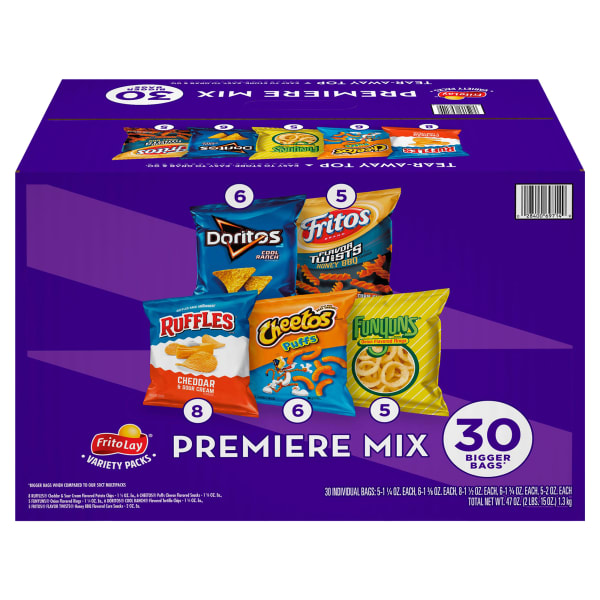 Frito-Lay Variety Pack Premiere Mix, 1.5 Oz, Total Qty 30