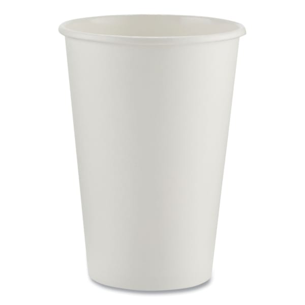 Dixie Paper Hot Cups, 16 Oz, White, Sleeve Of 50 Cups, Carton Of 20 Sleeves