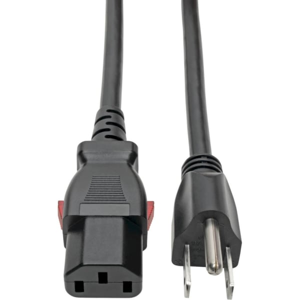 Eaton Tripp Lite Series Computer Power Cord, NEMA 5-15P to Locking C13 - 10A, 125V, 18 AWG, 3 ft. (0.91 m) - Power cable - NEMA 5-15P (M) to power IEC 60320 C13 locking - AC 125 V - 10 A - 3 ft - black