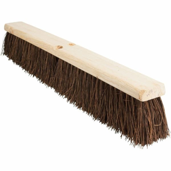 Genuine Joe 24in Push Broomhead - Brown - Lacquered Wood - 24in Length - 1 Each