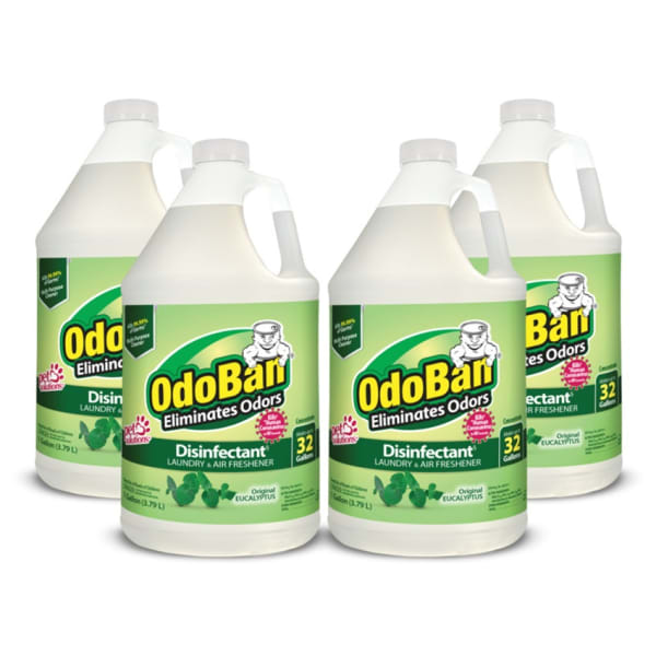 OdoBan Odor Eliminator Disinfectant Concentrate, Original Eucalyptus Scent, 128 Oz Bottle, Case Of 4