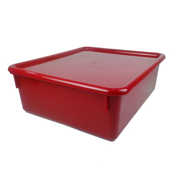 Romanoff Double Stowaway Tray With Lid, 5-1/2inH x 13-1/2inW x 16inD, Red