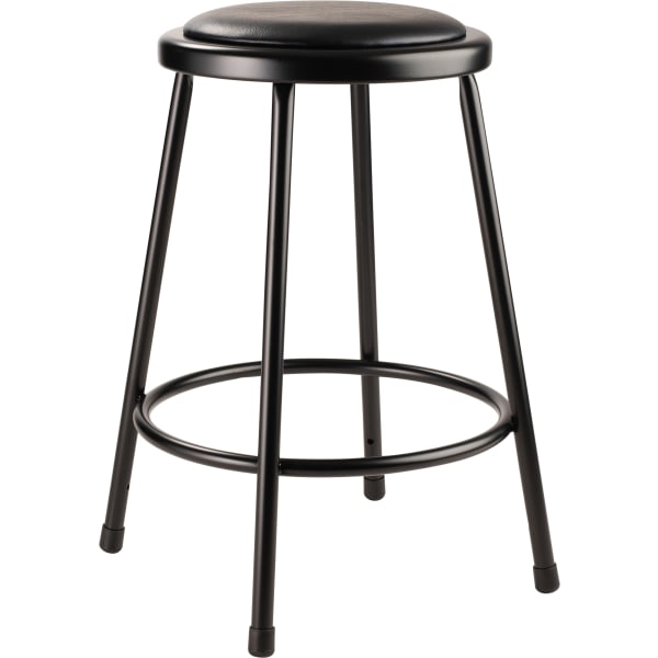National Public Seating 6400 Vinyl Stool, 24inH, Black, No Assembly Required