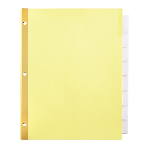 Office Depot Brand Insertable Dividers With Big Tabs, Buff, Clear Tabs, 8-Tab, Pack Of 4 Sets