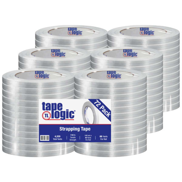 Tape Logic 1300 Strapping Tape, 1/2in x 60 Yd., Clear, Case Of 72
