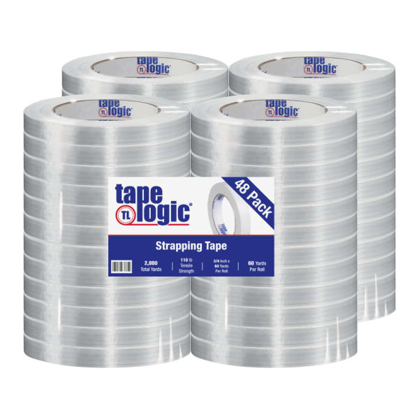 Tape Logic 1300 Strapping Tape, 3/4in x 60 Yd., Clear, Case Of 48
