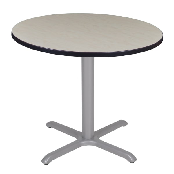 Regency Cain Round X-Base Breakroom Table, 29inH x 42inW x 42inD, Maple/Gray