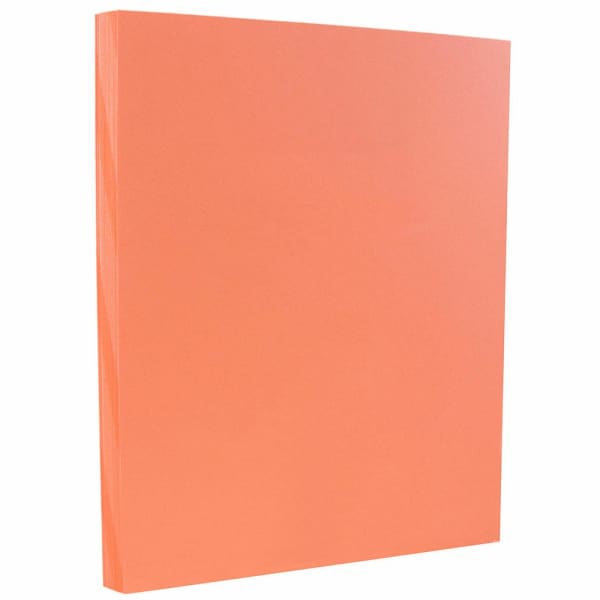 JAM Paper Vellum Bristol Card Stock, Salmon Pink, Letter (8.5in x 11in), 110 Lb, Pack Of 100