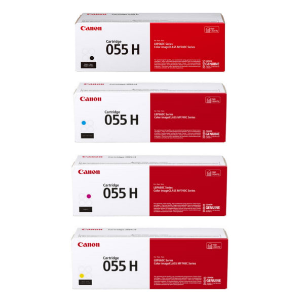 Canon 55 Black; Cyan; Magenta; Yellow High Yield Toner Cartridges Combo, Pack Of 4, 3020C001,3019C001,3018C001,3017C001