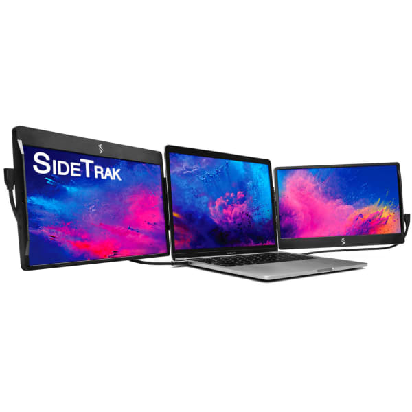 Luxor SideTrak Swivel Triple HD 12.5in Attachable Portable Monitors, Black, Set Of 2 Monitors