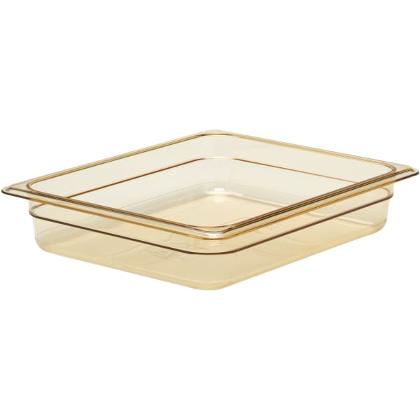 Cambro H-Pan High-Heat GN 1/2 Food Pans, 2inH x 10-7/16inW x 12-3/4inD, Amber, Pack Of 6 Pans