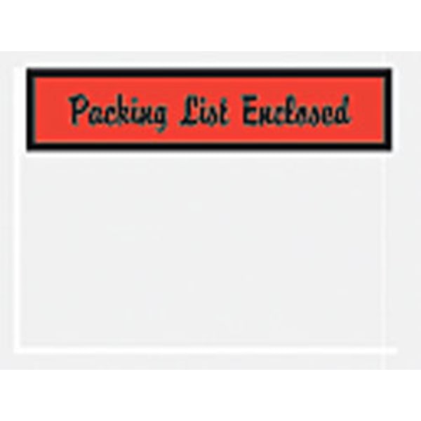 Tape Logic "Packing List Enclosed" Envelopes, Panel Face, Red, , 4 1/2in x 6in Pack Of 1,000