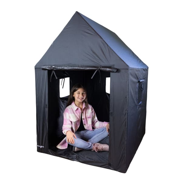Bouncyband Indoor Framed Sensory Dark Den, 57inH x 39inW x 46inD, Black