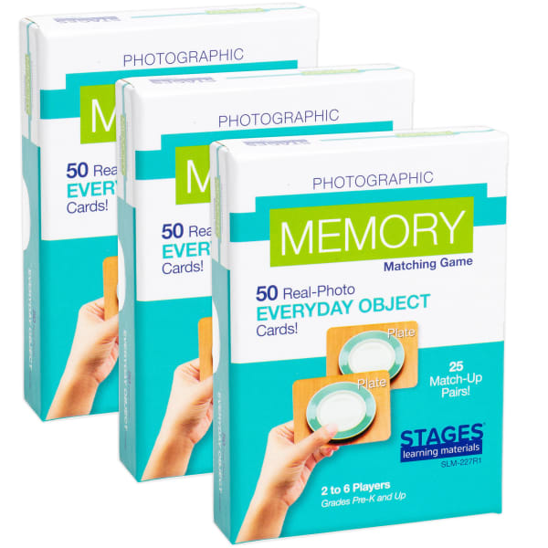 Stages Learning Materials Photographic Memory Matching Games, Everyday Objects, Pack Of 3 Games