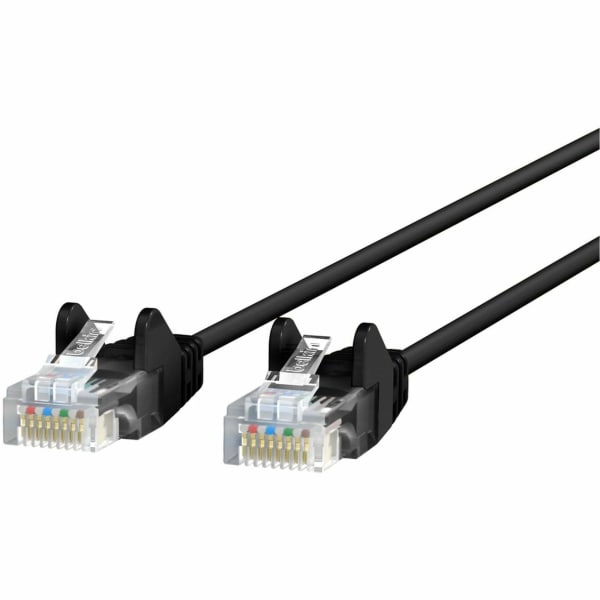 Belkin CAT6 Slim Gigabit Snagless UTP Ethernet Cable - 25 ft Category 6 Network Cable for Network Device, Notebook, Desktop Computer, Modem, Router, Wall Outlet - First End: 1 x RJ-45 Network - Male - Second End: 1 x RJ-45 Network - Male - 1 Gbit/s