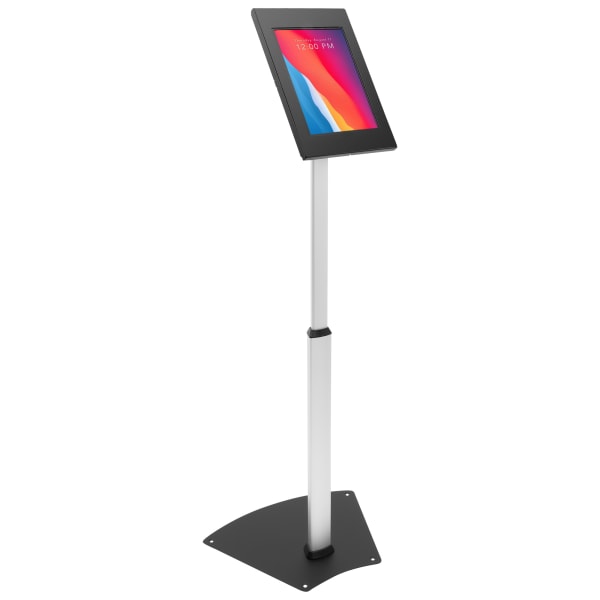Mount-It! Anti-Theft Tablet Height Adjustable Floor Stand, 3inH x 14-1/2inW x 29-1/4inD, Black/Silver