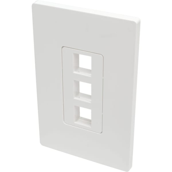 Eaton Tripp Lite Series Single-Gang 3-Port Wall Plate Keystone Cat5/6 USB HDMI Dport RCA - Faceplate - white - 1-gang - 3 ports - TAA Compliant
