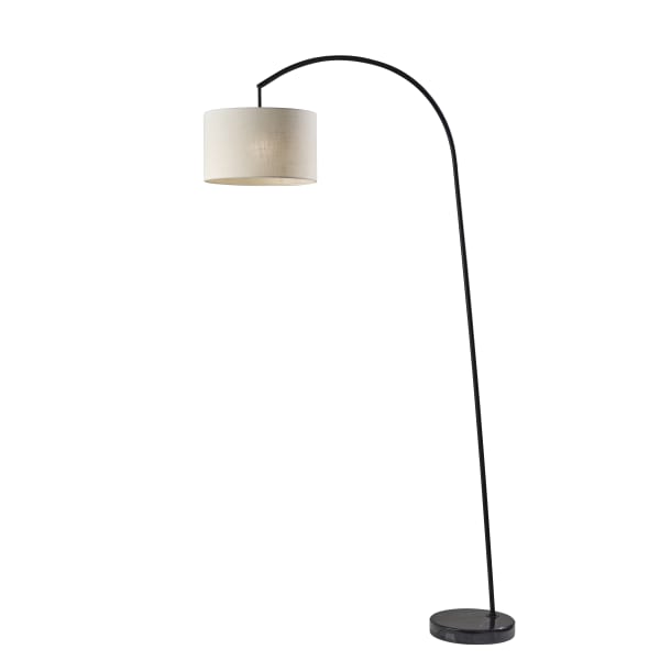 Adesso Chrystie Arc Floor Lamp, 83-1/2inH, Light Brown Shade/Black Base