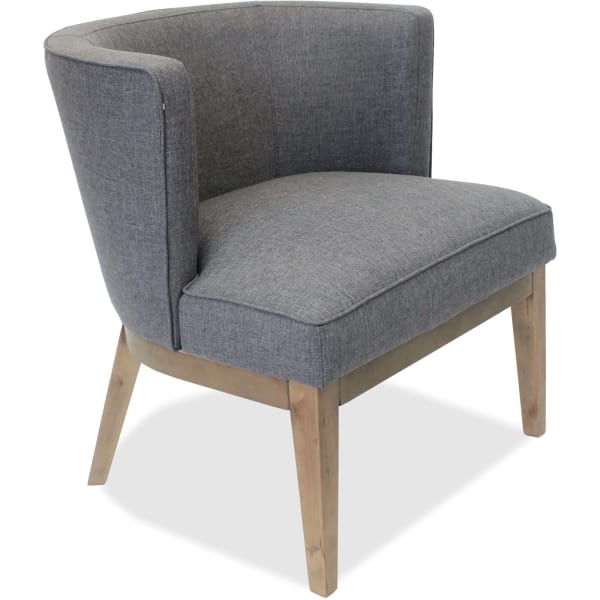 Lorell Linen Fabric Accent Chair, Gray/Walnut