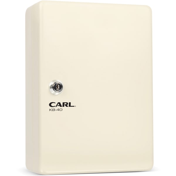 CARL Steel Security Key Cabinet - 10.3in Length x 7in Width x 3.5in Height - Lockable, Wall Mountable - Ivory - Steel