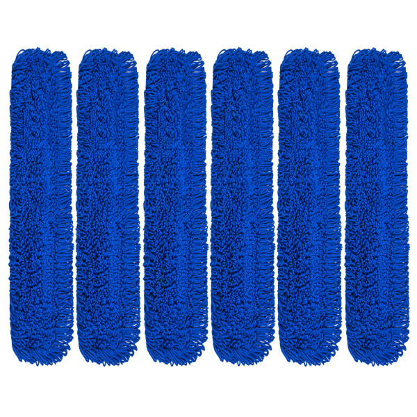 Gritt Commercial Microfiber Looped Dust Mop Pad Head, 48in, Blue, Pack Of 6 Pad Heads