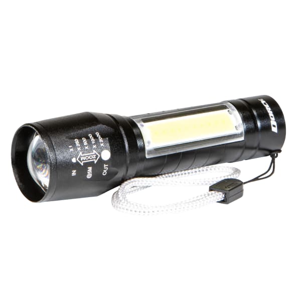 Dorcy Ultra HD 100W LED Rechargeable Aluminum Flashlight with Area Light, 1-1/2inH x 5inW x 1-7/16inD, Black