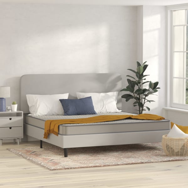 Flash Furniture Capri Comfortable Sleep CertiPUR-US Certified Spring Mattress, Full, 6inH x 54-1/4inW x 75-1/2inL, Gray
