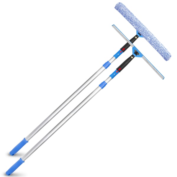 Gritt Commercial Pro Window Washing Kit With Squeegee, Washer And Telescopic Pole, 18in Squeegee And Washer/6ft Pole, Multicolor