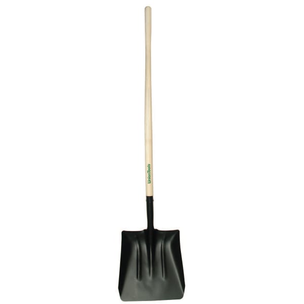 Steel Coal Shovel, 14.5 in L x 13.5 in W blade, Square Point, 48 in White Ash Straight Handle