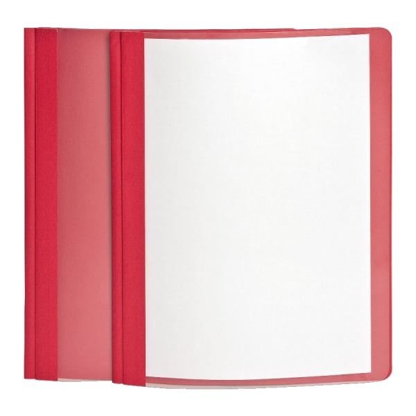 Oxford Clear-Front Report Covers, 8 1/2in x 11in, Red, Pack Of 25