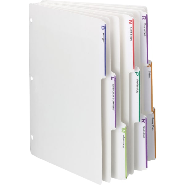 Smead Viewables 3-Ring Binder Index Dividers - Letter - 8.50in Width x 11in Length - White Divider - 10% Recycled - 25 / Box