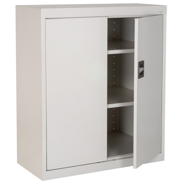 Sandusky Elite Series Heavy-Duty Assembled Counter-Height Storage Cabinet, 36inH x 36inW x 18inD, Dove Gray