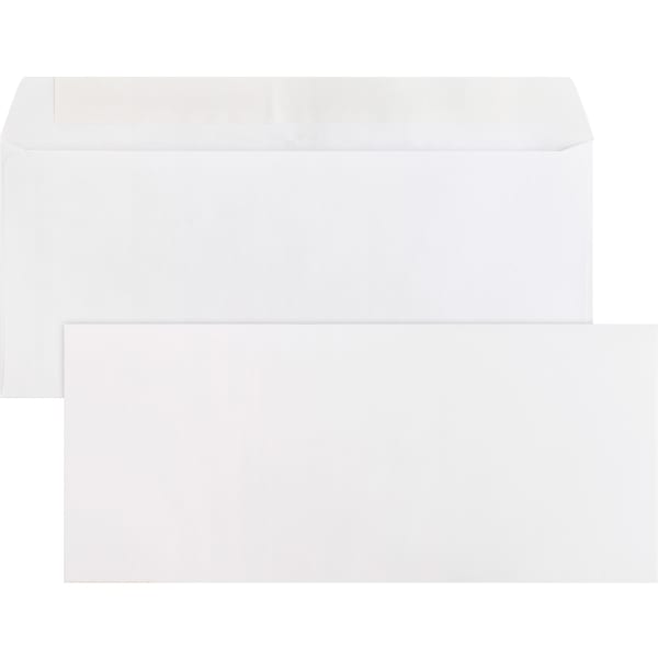 Business Source Plain Peel/Seal Business Envelopes - Business - #10 - 9 1/2in Width x 4 1/8in Length - 24 lb - Peel & Seal - White - Wove - 500 / Box