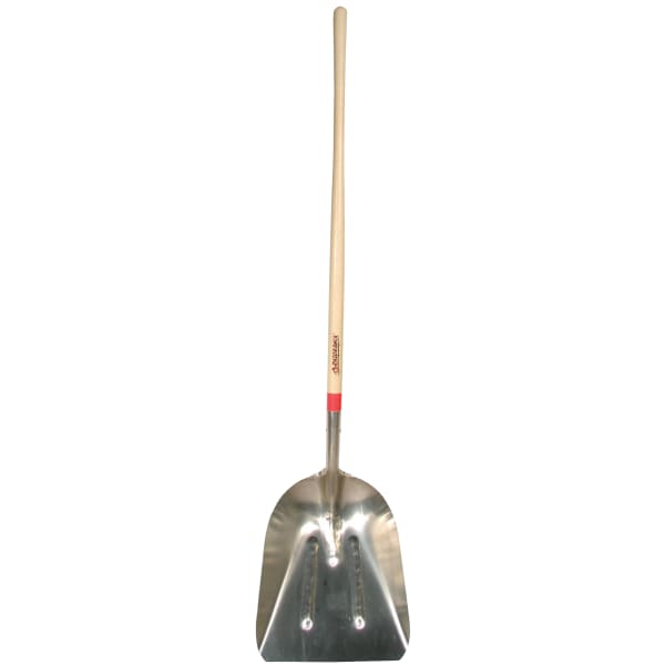Aluminum Scoops, 17.75 x 14.5 Blade, 48 in White Ash Straight Handle
