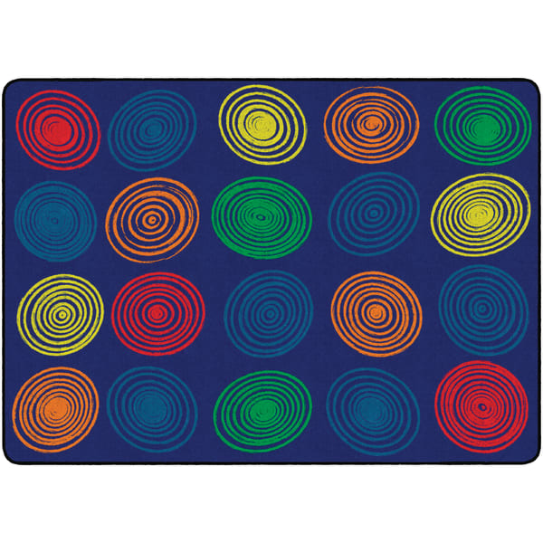 Flagship Carpets Circles Rug, Rectangle, 6ft x 8ft 4in, Primary
