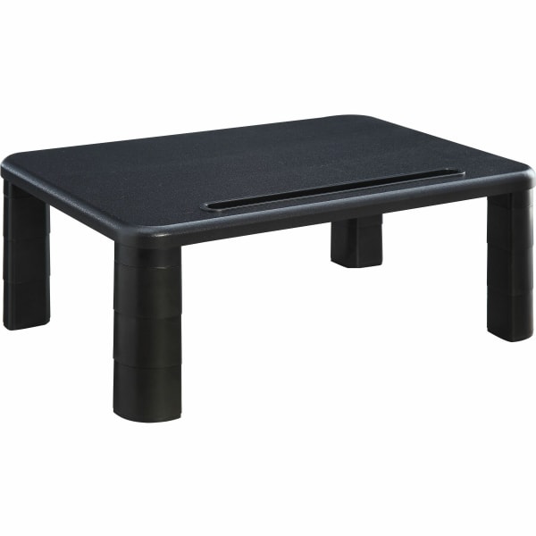 Lorell Height-Adjustable Monitor Riser - 4in Height x 19.75in Width - Desktop - Black