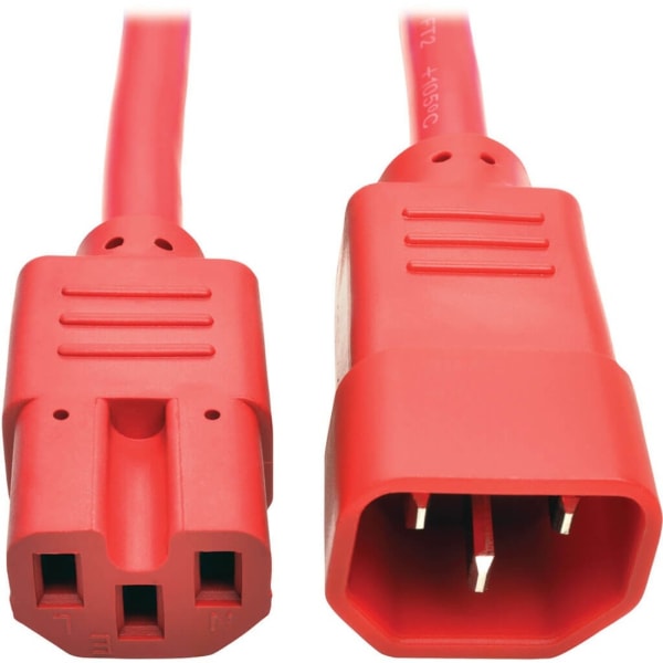 Eaton Tripp Lite Series Power Cord C14 to C15 - Heavy-Duty, 15A, 250V, 14 AWG, 6 ft. (1.83 m), Red - Power cable - IEC 60320 C14 to IEC 60320 C15 - 250 V - 15 A - 6 ft - molded - red