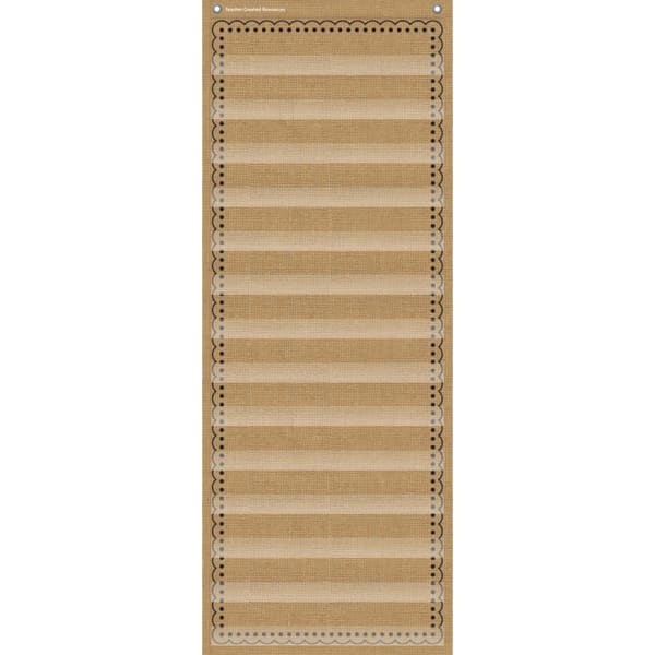 Teacher Created Resources 14-Pocket Daily Schedule Pocket Chart, 34inH x 13inW x 1/8inD, Burlap